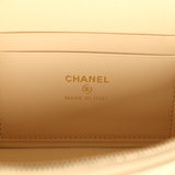 Chanel Top Handle Long Vanity Case with Chain Beige Shiny Caviar Light Gold Hardware - Thumbnail View 9