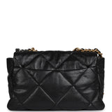 Chanel Large 19 Flap Bag Black Shiny Lambskin Mixed Metal Hardware - Thumbnail View 4