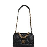 Chanel Large 19 Flap Bag Black Shiny Lambskin Mixed Metal Hardware - Thumbnail View 7