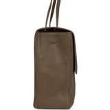 Chanel Maxi "Souplissimo" Large Flap Bag Dark Khaki Grained Calfskin Gold Hardware - Thumbnail View 3