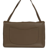 Chanel Maxi "Souplissimo" Large Flap Bag Dark Khaki Grained Calfskin Gold Hardware - Thumbnail View 4