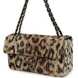 Chanel Maxi Leopard Print "Souplissimo" Small Flap Bag Brown, Black, White Tweed, Mixed Fibers Gold Hardware - Thumbnail View 5