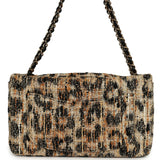 Chanel Maxi Leopard Print "Souplissimo" Small Flap Bag Brown, Black, White Tweed, Mixed Fibers Gold Hardware - Thumbnail View 4