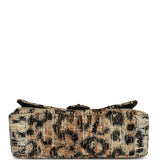 Chanel Maxi Leopard Print "Souplissimo" Small Flap Bag Brown, Black, White Tweed, Mixed Fibers Gold Hardware - Thumbnail View 6