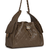 Chanel Small 25 Hobo Bag Dark Khaki Caviar Gold Hardware - Thumbnail View 2