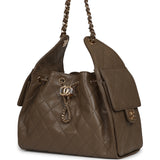 Chanel Small 25 Hobo Bag Dark Khaki Caviar Gold Hardware - Thumbnail View 5