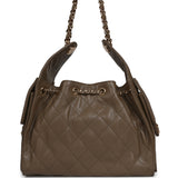 Chanel Small 25 Hobo Bag Dark Khaki Caviar Gold Hardware - Thumbnail View 4