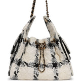Chanel Small 25 Hobo Bag White, Black Tweed Gold Hardware - Thumbnail View 1
