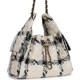Chanel Small 25 Hobo Bag White, Black Tweed Gold Hardware - Thumbnail View 2