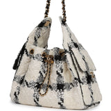 Chanel Small 25 Hobo Bag White, Black Tweed Gold Hardware - Thumbnail View 5