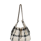 Chanel Small 25 Hobo Bag White, Black Tweed Gold Hardware - Thumbnail View 7