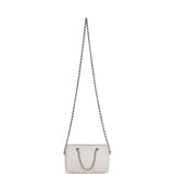 Chanel Mini Timeless Classic Barrel Bag with Chain White Shiny Caviar Silver Hardware - Thumbnail View 7