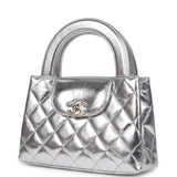 Chanel Small Kelly Shopper Silver Metallic Calfskin Light Gold Hardware - Thumbnail View 5