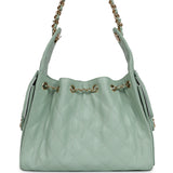 Chanel Small 25 Hobo Bag Light Green Caviar Gold Hardware - Thumbnail View 4