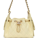 Chanel Mini 25 Hobo Bag Light Yellow Caviar Gold Hardware - Thumbnail View 1