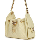 Chanel Mini 25 Hobo Bag Light Yellow Caviar Gold Hardware - Thumbnail View 5