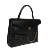 Chanel Top Handle Envelope Flap Bag Black Calfskin Gold Hardware - Thumbnail View 2
