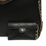 Chanel Top Handle Envelope Flap Bag Black Calfskin Gold Hardware - Thumbnail View 7