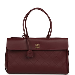Chanel Large "Urban Essential" East West Shopping Tote Dark Burgundy Caviar Gold Hardware
