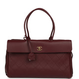 Chanel Large "Urban Essential" East West Shopping Tote Dark Burgundy Caviar Gold Hardware - Thumbnail View 1
