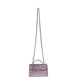 Chanel Top Handle Long Vanity Case with Chain Pink Metallic Calfskin Gold Hardware - Thumbnail View 7