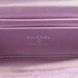 Chanel Top Handle Long Vanity Case with Chain Pink Metallic Calfskin Gold Hardware - Thumbnail View 9