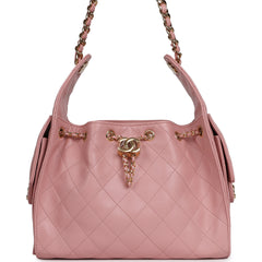 Chanel Small 25 Hobo Bag Pink Caviar Gold Hardware