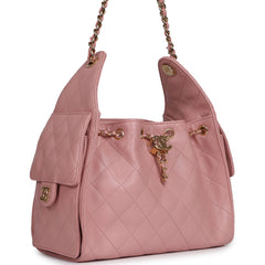 Chanel Small 25 Hobo Bag Pink Caviar Gold Hardware