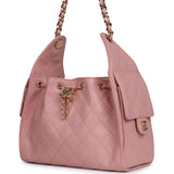 Chanel Small 25 Hobo Bag Pink Caviar Gold Hardware - Thumbnail View 5