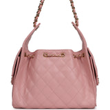 Chanel Small 25 Hobo Bag Pink Caviar Gold Hardware - Thumbnail View 4