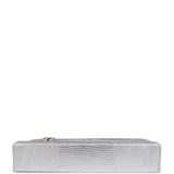 Chanel Top Handle Long Vanity Case with Chain Silver Metallic Lizard Embossed Calfskin Light Gold Hardware - Thumbnail View 6