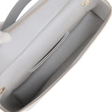 Chanel Top Handle Long Vanity Case with Chain Silver Metallic Lizard Embossed Calfskin Light Gold Hardware - Thumbnail View 8