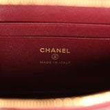 Chanel Top Handle Long Vanity Case with Chain Dark Burgundy Croc Embossed Calfskin Gold Hardware - Thumbnail View 9