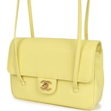 Chanel Small Preppy Coco Flap Bag Light Yellow Caviar Brushed Gold Hardware - Thumbnail View 5