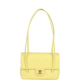 Chanel Small Preppy Coco Flap Bag Light Yellow Caviar Brushed Gold Hardware - Thumbnail View 7