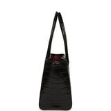 Chanel Small Cerf Shopping Bag Black Croc Embossed Calfskin Gold Hardware - Thumbnail View 3