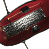 Chanel Small Cerf Shopping Bag Black Croc Embossed Calfskin Gold Hardware - Thumbnail View 7