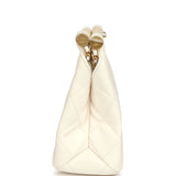 Chanel Pearl Top Handle Small Shopping Bag White Shiny Lambskin Brushed Gold Hardware - Thumbnail View 3