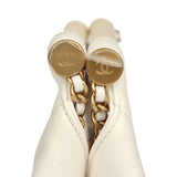 Chanel Pearl Top Handle Small Shopping Bag White Shiny Lambskin Brushed Gold Hardware - Thumbnail View 4