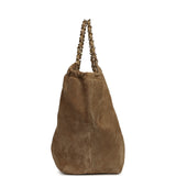 Chanel Large CC Cabas Hobo Bag Dark Beige Suede Gold Hardware - Thumbnail View 3