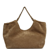 Chanel Large CC Cabas Hobo Bag Dark Beige Suede Gold Hardware - Thumbnail View 4