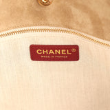 Chanel Large CC Cabas Hobo Bag Dark Beige Suede Gold Hardware - Thumbnail View 9