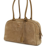 Chanel Small "Perfect Bowling" Bag Dark Beige Suede Gold Hardware - Thumbnail View 5