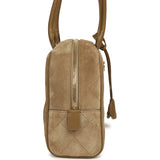 Chanel Small "Perfect Bowling" Bag Dark Beige Suede Gold Hardware - Thumbnail View 3
