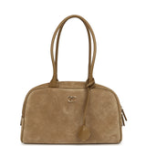 Chanel Small "Perfect Bowling" Bag Dark Beige Suede Gold Hardware - Thumbnail View 7