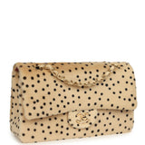 Chanel "Cheetah Print" Medium Flap Bag Light Beige Calf Hair and Black Lambskin Gold Hardware - Thumbnail View 2