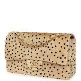Chanel "Cheetah Print" Medium Flap Bag Light Beige Calf Hair and Black Lambskin Gold Hardware - Thumbnail View 5