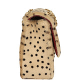 Chanel "Cheetah Print" Medium Flap Bag Light Beige Calf Hair and Black Lambskin Gold Hardware - Thumbnail View 3