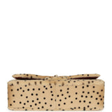 Chanel "Cheetah Print" Medium Flap Bag Light Beige Calf Hair and Black Lambskin Gold Hardware - Thumbnail View 6