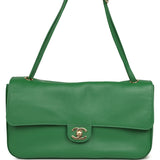 Chanel Maxi "Souplissimo" Small Flap Bag Green Grained Calfskin Gold Hardware - Thumbnail View 1